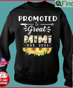 Promoted To Great Mimi Est 2023 Floral First Time Grandma Sweatshirt