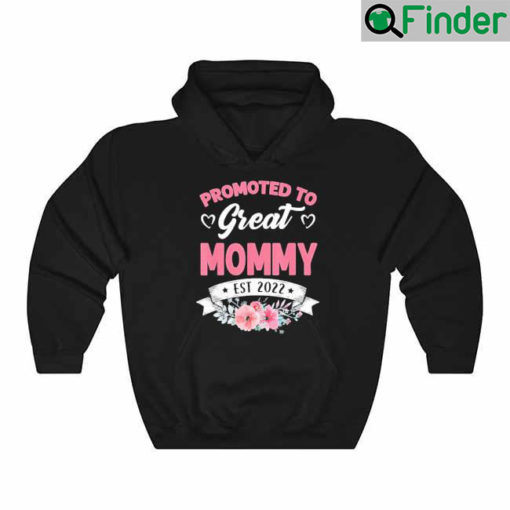 Promoted To Great Mommy Est 2022 New Baby Hoodie