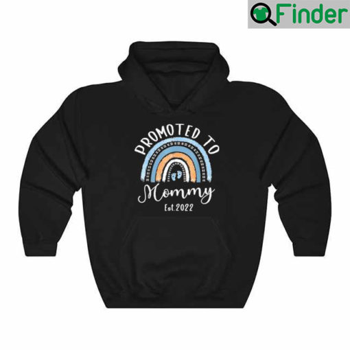 Promoted To Mommy Est 2022 Rainbow First Time Mom Hoodie