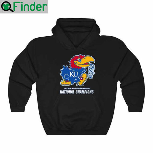 Rally Kansas Jayhawks Blue 2022 National Champions Cut The Net Hoodie 1