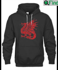 Red Fierce Dragon with Spiked Wings and Mandala Dragon Skin Hoodie