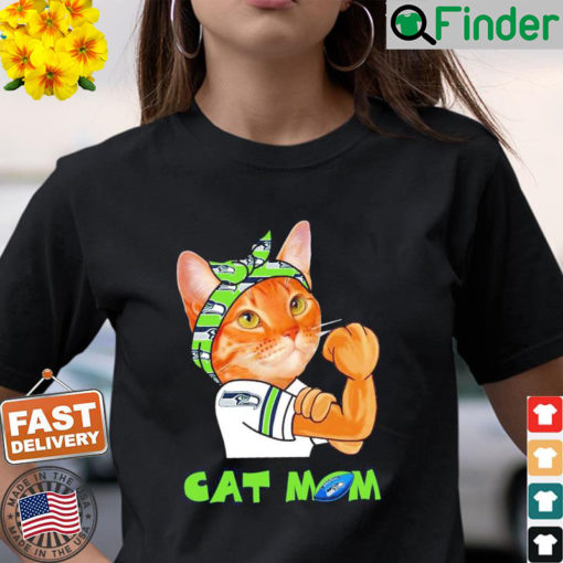 Seattle Seahawks Football Cat Mom Strong Shirt