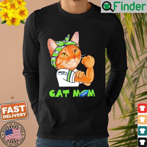 Seattle Seahawks Football Cat Mom Strong Sweatshirt