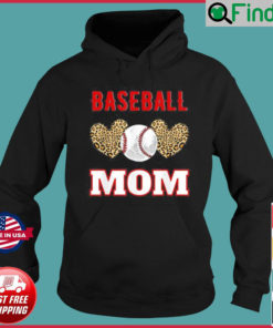 Softball Mom Leopard Ball Mom Mothers Day Hoodie