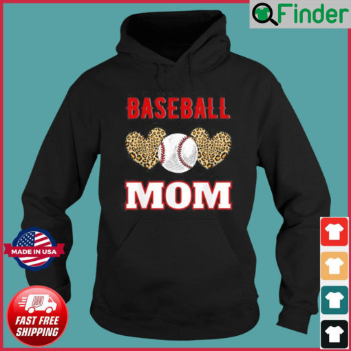 Softball Mom Leopard Ball Mom Mothers Day Hoodie