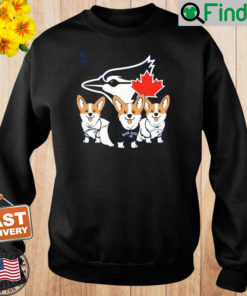 Three Corgi Blue Jays Baseball Sweatshirt