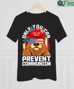 Trump Bear 45 47 MAGA 2024 Only You Can Prevent Socialism American Flag Shirt