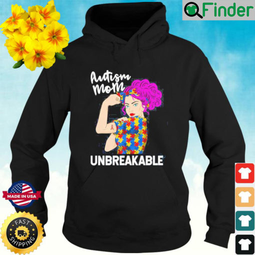 Unbreakable Autism Mom Puzzle Ribbon Hoodie