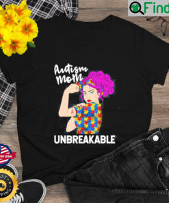 Unbreakable Autism Mom Puzzle Ribbon Shirt