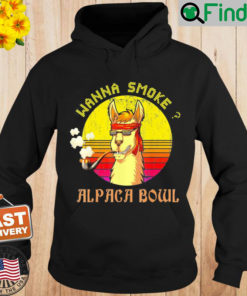 Wanna Smoke Alpaca Bowl Vintage Retro Lover Hoodie