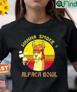 Wanna Smoke Alpaca Bowl Vintage Retro Lover Shirt