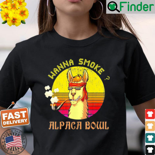 Wanna Smoke Alpaca Bowl Vintage Retro Lover Shirt