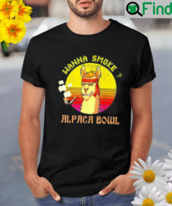 Wanna Smoke Alpaca Bowl Vintage Retro Lover Tee Shirt