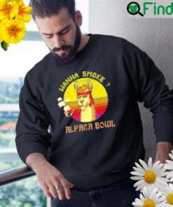 Wanna Smoke Alpaca Bowl Vintage Retro Lover Tee Sweatshirt