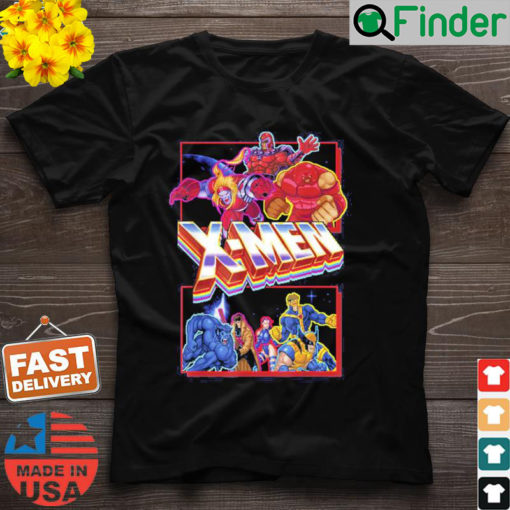 X Men Retro Video Game Logo Panels Shirt