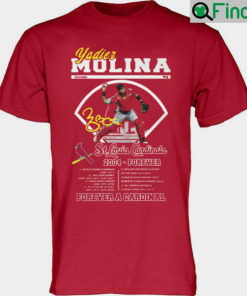 Yadier Molina St Louis Cardinals Player 2004 Forever Signatures Shirt