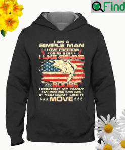 i am a simple man i love freedom drink beer i like fishing american flag shirt hoodie