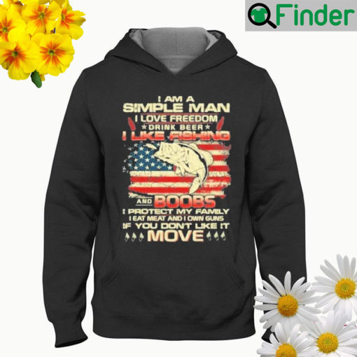 i am a simple man i love freedom drink beer i like fishing american flag shirt hoodie