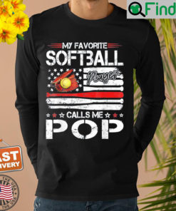 American Flag My Favorite Softball Player Calls Me Pop Sweatshirt