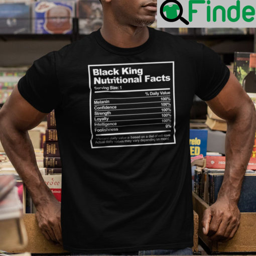 Black King Nutrition Facts Shirt