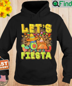 Lets Fiesta Cinco De Mayo Cartoon Taco And Avocado Hoodie
