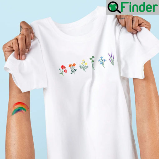 Personalized LGBT Pride Wildflowers Rainbow Shirt