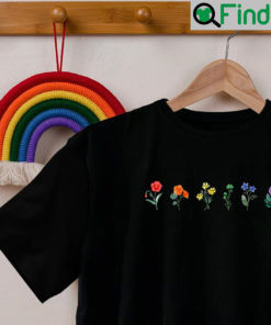 Personalized LGBT Pride Wildflowers Rainbow T Shirt