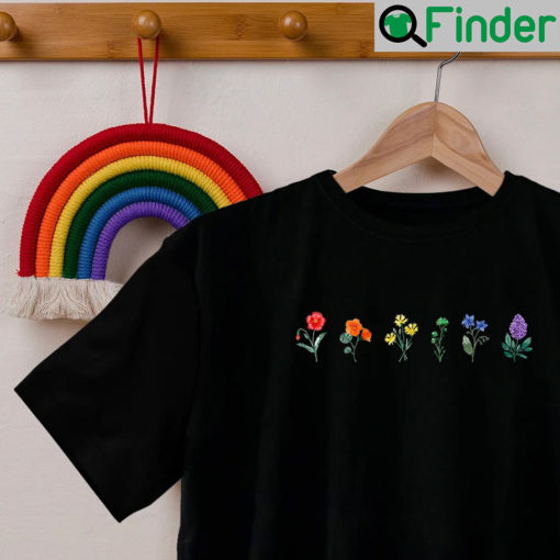 Personalized LGBT Pride Wildflowers Rainbow T Shirt