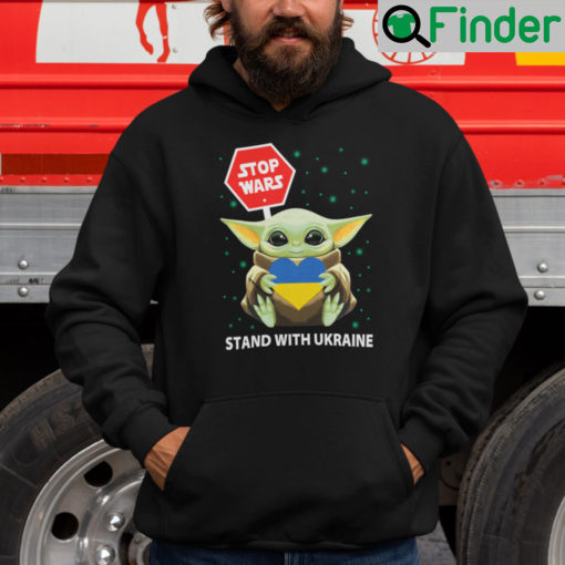 Stop War Stand With Ukraine Baby Yoda Hoodie