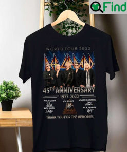 WORLD TOUR 2022 DEF LEPPARD 45TH ANNIVERSARY 1977 T Shirt