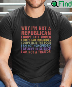 Why Im Not A Republican I Dont Hate Women Anti Trump Shirt