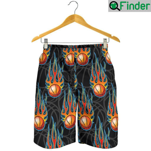 Basketball Fire Print Pattern Mens Short