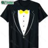 Black And White With yellow Bow Tie Novelty Tuxedo T Shirt