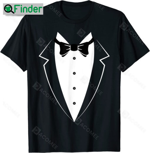 Black and White Bow Tie Funny Costume Novelty Tuxedo T Shirt