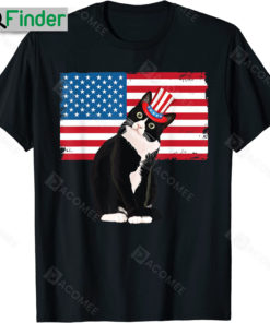 Cat 4th of July Hat Patriotic Gift Tuxedo T Shirt