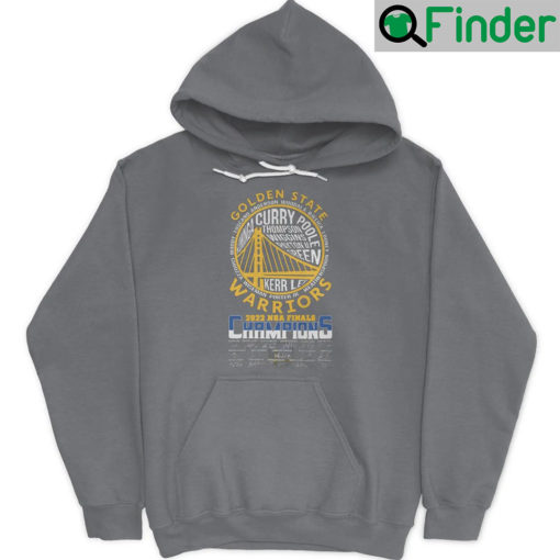 Golden State Warriors Team Names 2022 NBA Finals Champions Signatures Hoodie