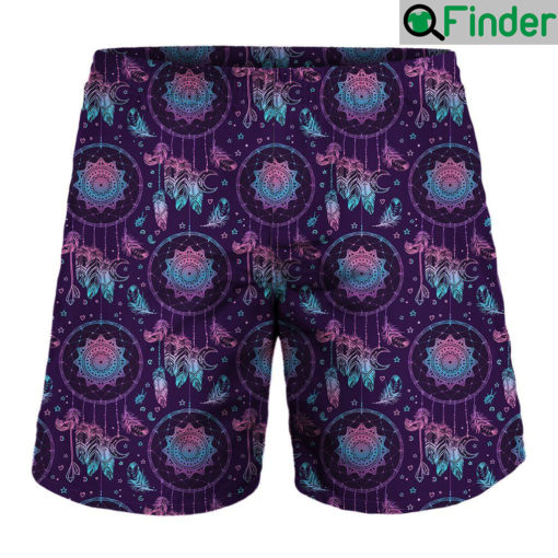 Purple And Teal Dream Catcher Print MenS Shorts