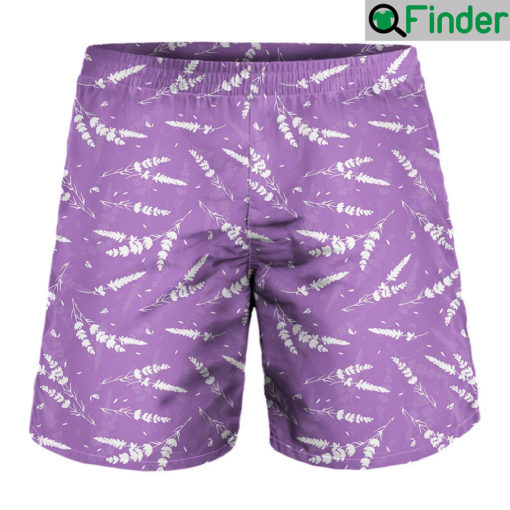 Purple And White Lavender Pattern Print MenS Short