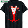 Red Hearts Cool Funny Valentines Day Tuxedo T Shirt