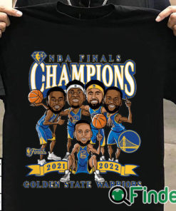 T shirt black Golden State Warriors Fanatics Branded 2022 NBA Finals Champions Caricature T Shirt