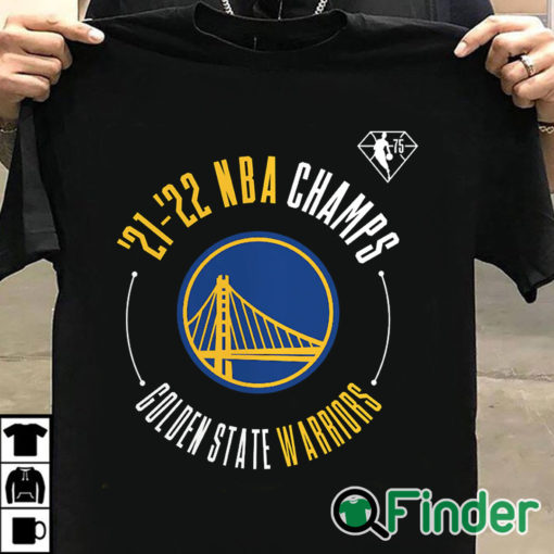 T shirt black Golden State Warriors Fanatics Branded 2022 NBA Finals Champions Drive List Roster T Shirt