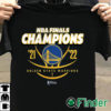 T shirt black Golden State Warriors Fanatics Branded 2022 NBA Finals Champions Lead the Change T Shirt