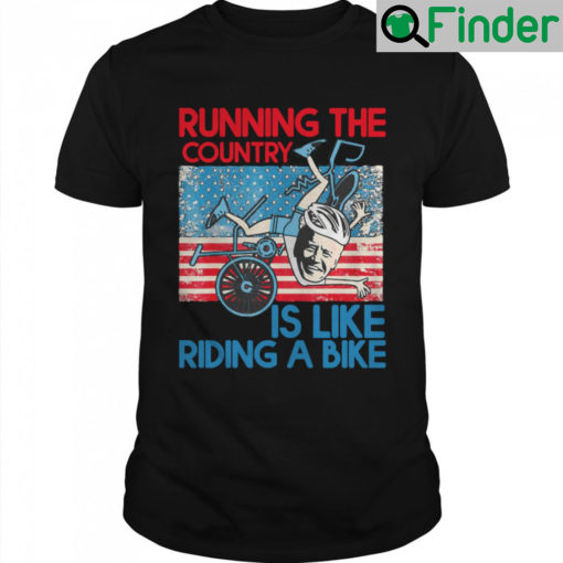 Vintage Running The Country Is Like Riding A Bike Joe Biden Shirt