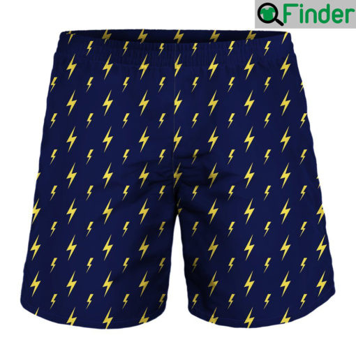 Yellow Lightning Bolts Pattern Print MenS Short