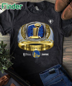 black T shirt Golden State Warriors Fanatics Branded 2022 NBA Finals Champions Bling Ring Big Tall T Shirt