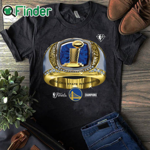 black T shirt Golden State Warriors Fanatics Branded 2022 NBA Finals Champions Bling Ring Big Tall T Shirt