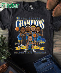 black T shirt Golden State Warriors Fanatics Branded 2022 NBA Finals Champions Caricature T Shirt