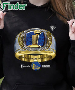 black hoodie Golden State Warriors Fanatics Branded 2022 NBA Finals Champions Bling Ring Big Tall T Shirt