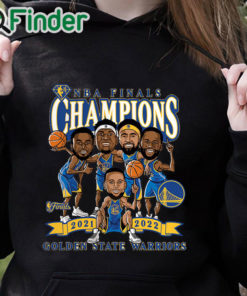 black hoodie Golden State Warriors Fanatics Branded 2022 NBA Finals Champions Caricature T Shirt