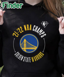 black hoodie Golden State Warriors Fanatics Branded 2022 NBA Finals Champions Drive List Roster T Shirt